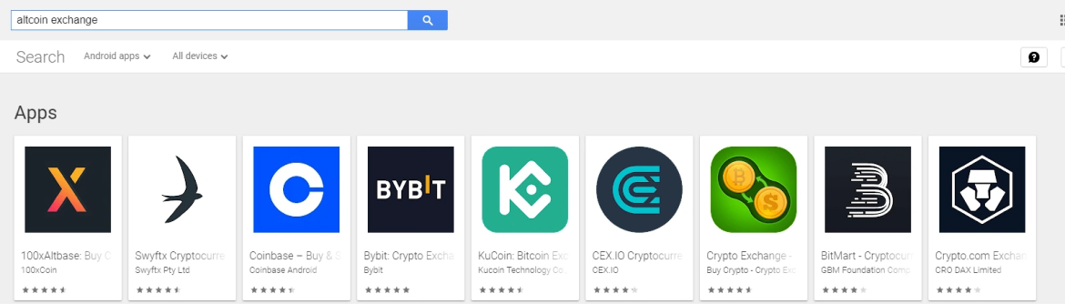App Store Optimisation chart – crypto app ranking improvements in iOS App Store